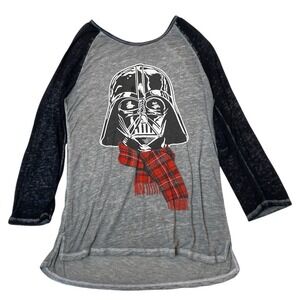 Star Wars Darth Vader Christmas‎ Burnout Tee Womens L Holiday Geek Paper Thin